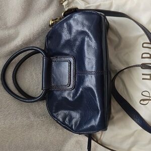 HOBO small Sheila leather handbag navy dark blue denim